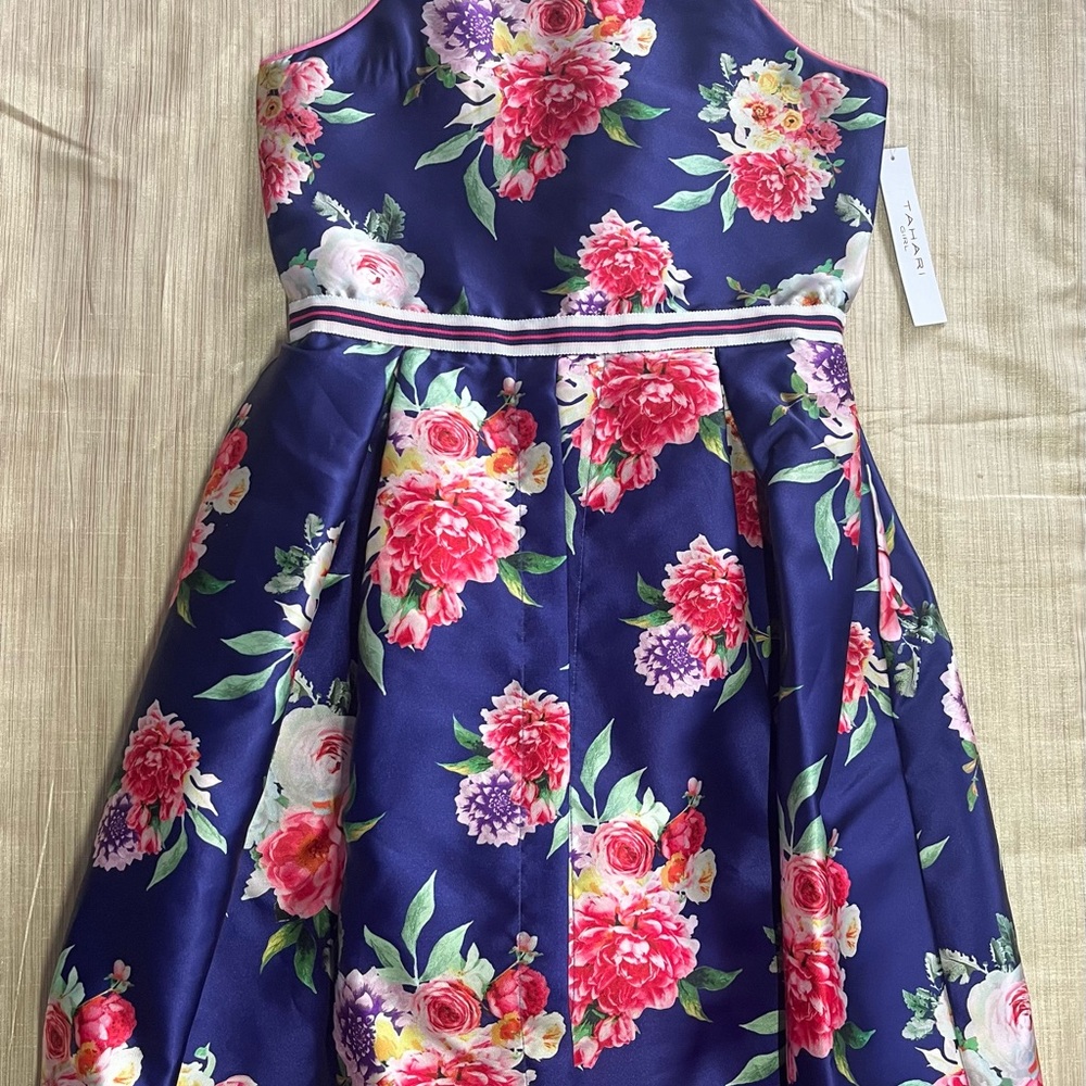 Tahari Girl Floral Romper Dress Size 12 New with Tags